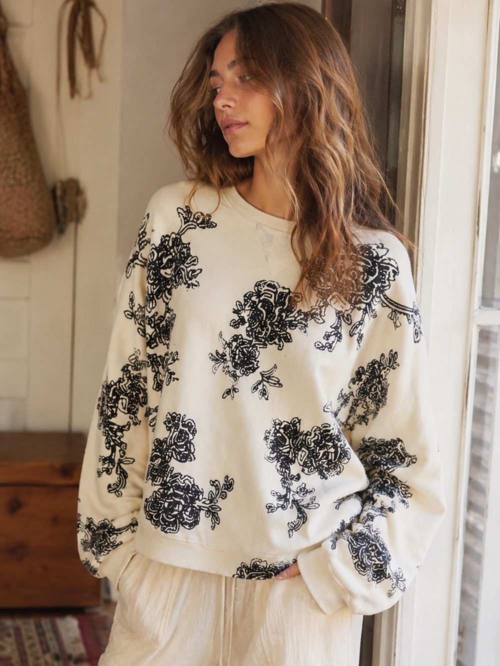 Free People Oversized Crewneck Sweater